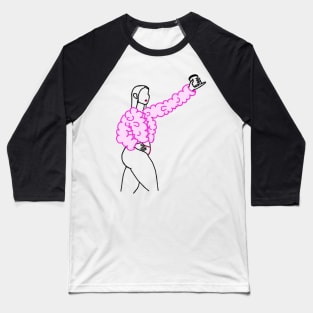 likes coffee and big butts, meow Baseball T-Shirt